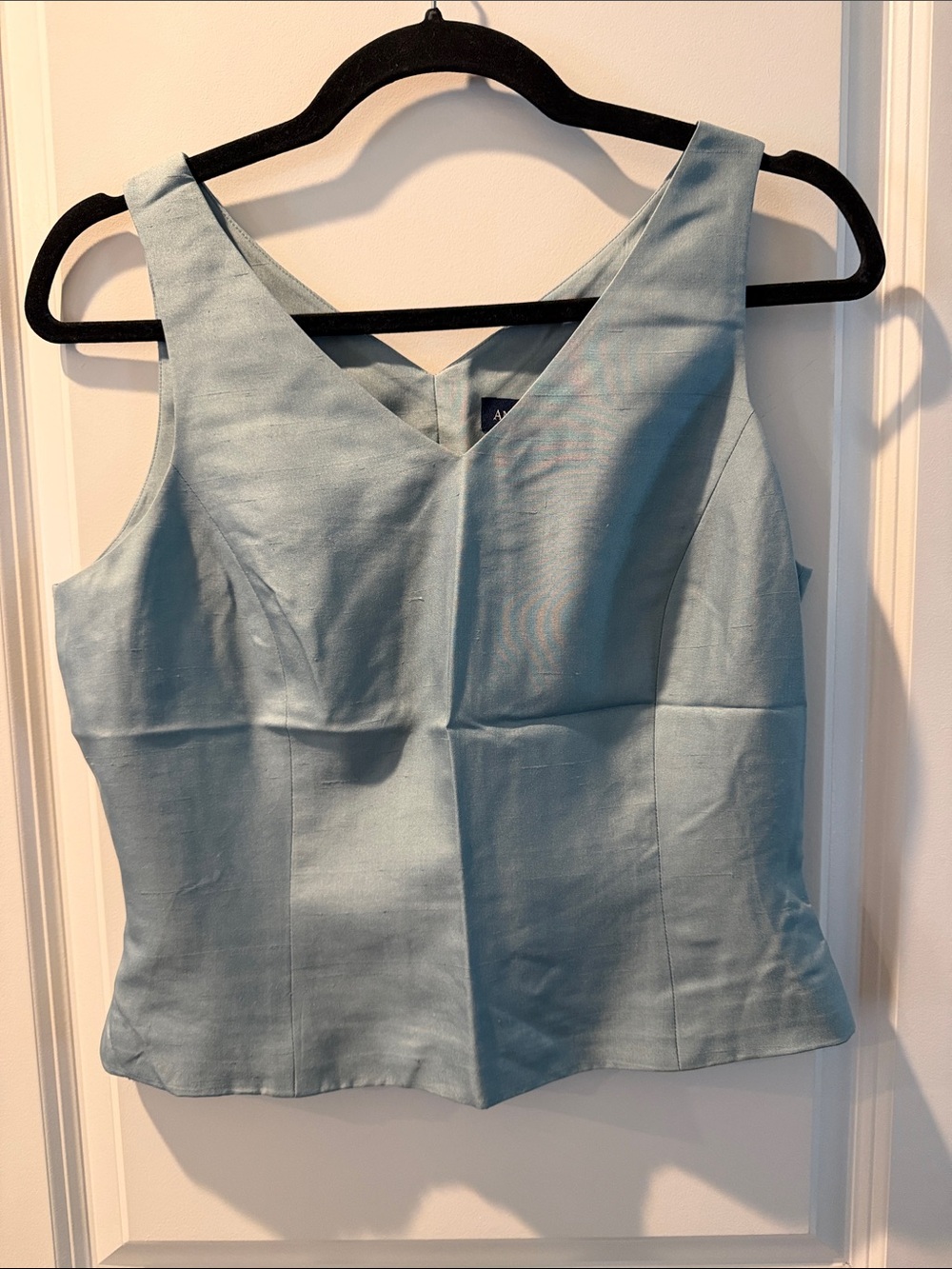 Ann Taylor Light Blue Silk V-Neck Sleeveless Camisole